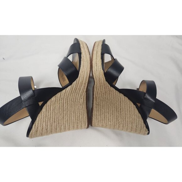 Michael Kors Black Espadrille Wedge Sandals - Picture 5 of 8
